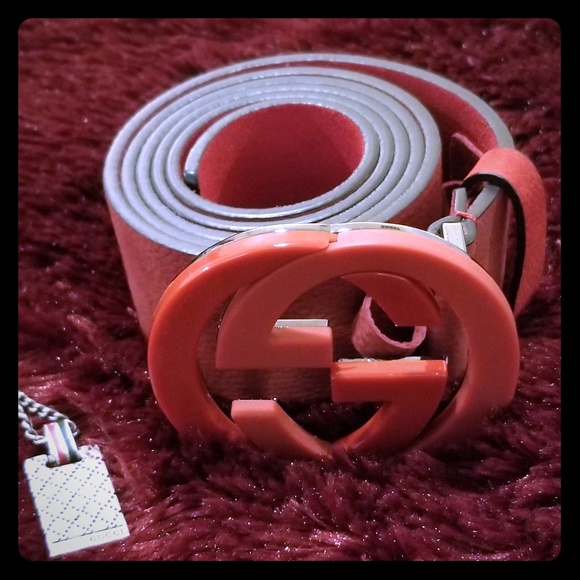Gucci red suede belt! 85/34
